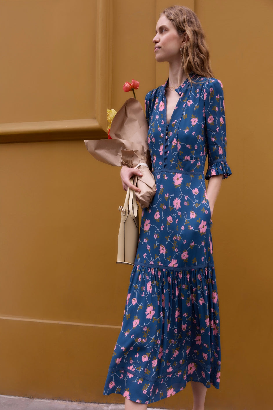 Jodi Dress - Navy Floral WYSE London Jodi Dress - Navy Floral WYSE London