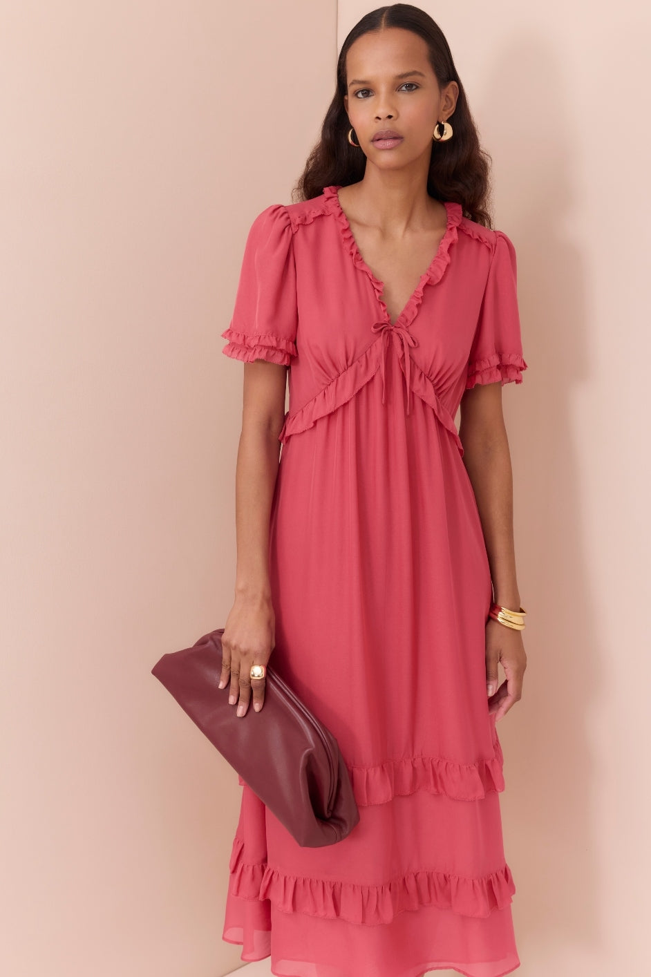 Lyra Silk Dress - Berry Crush – WYSE London