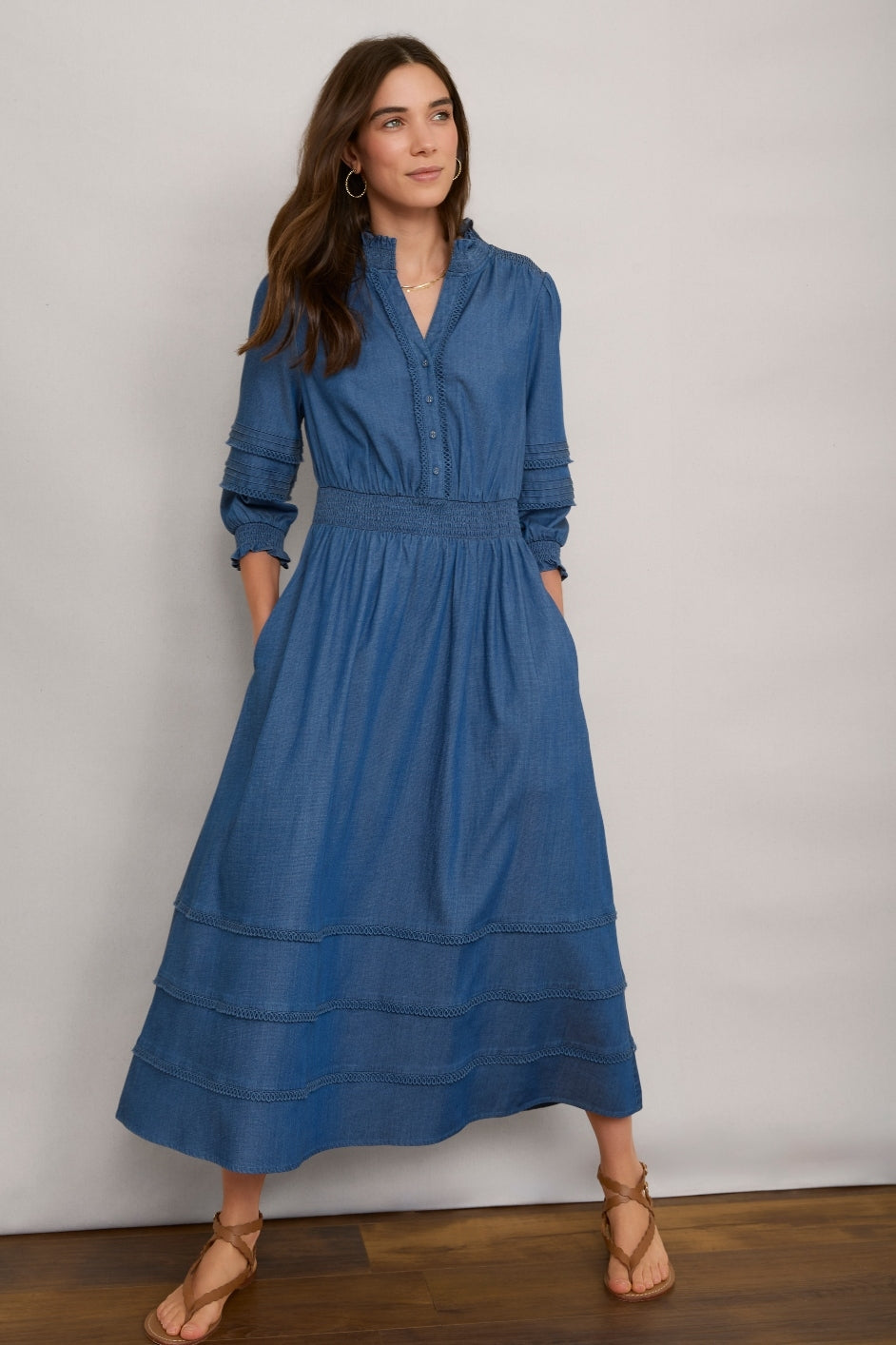 Alina Dress - Chambray – WYSE London