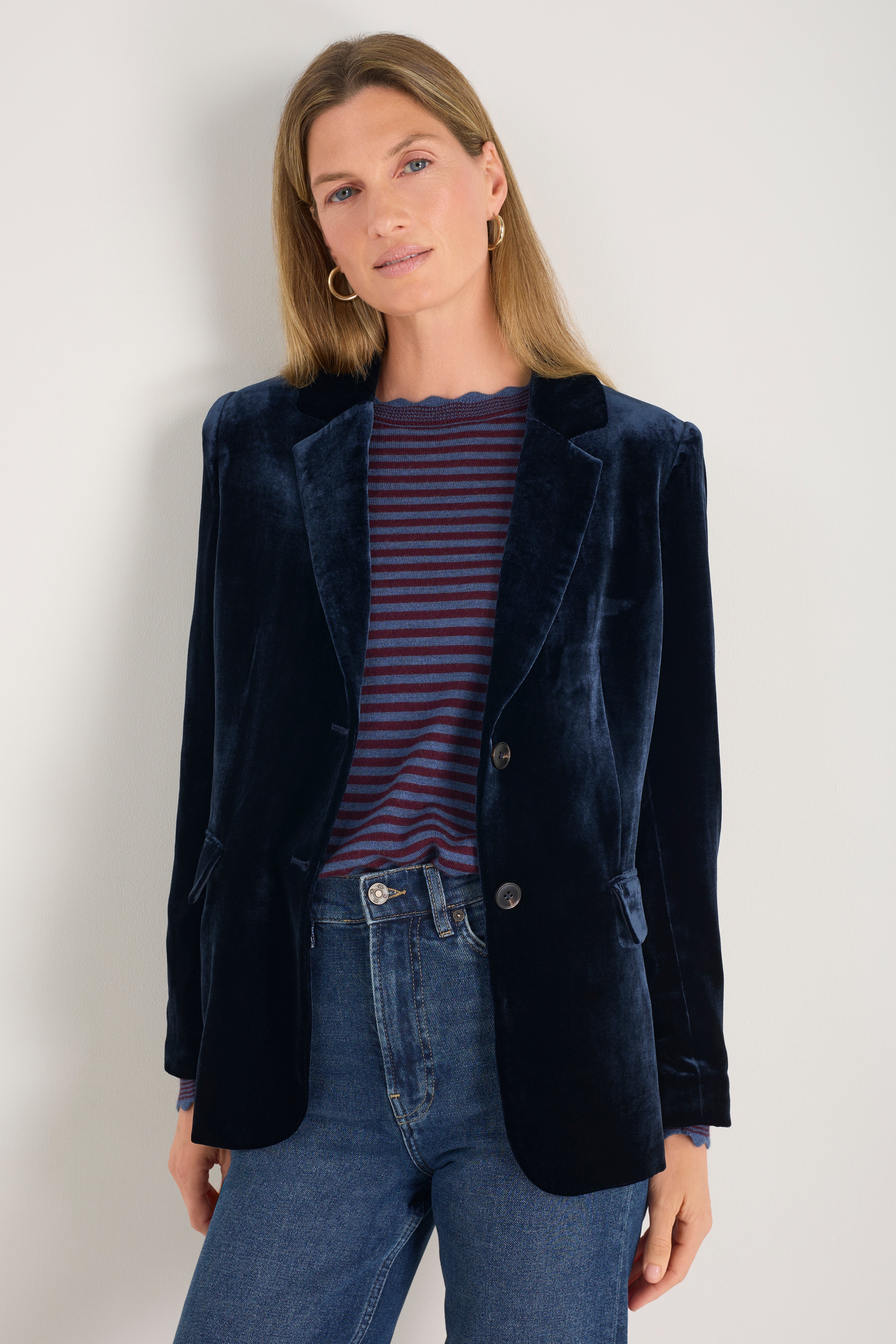 Aurora Silk Velvet Jacket - Midnight – WYSE London
