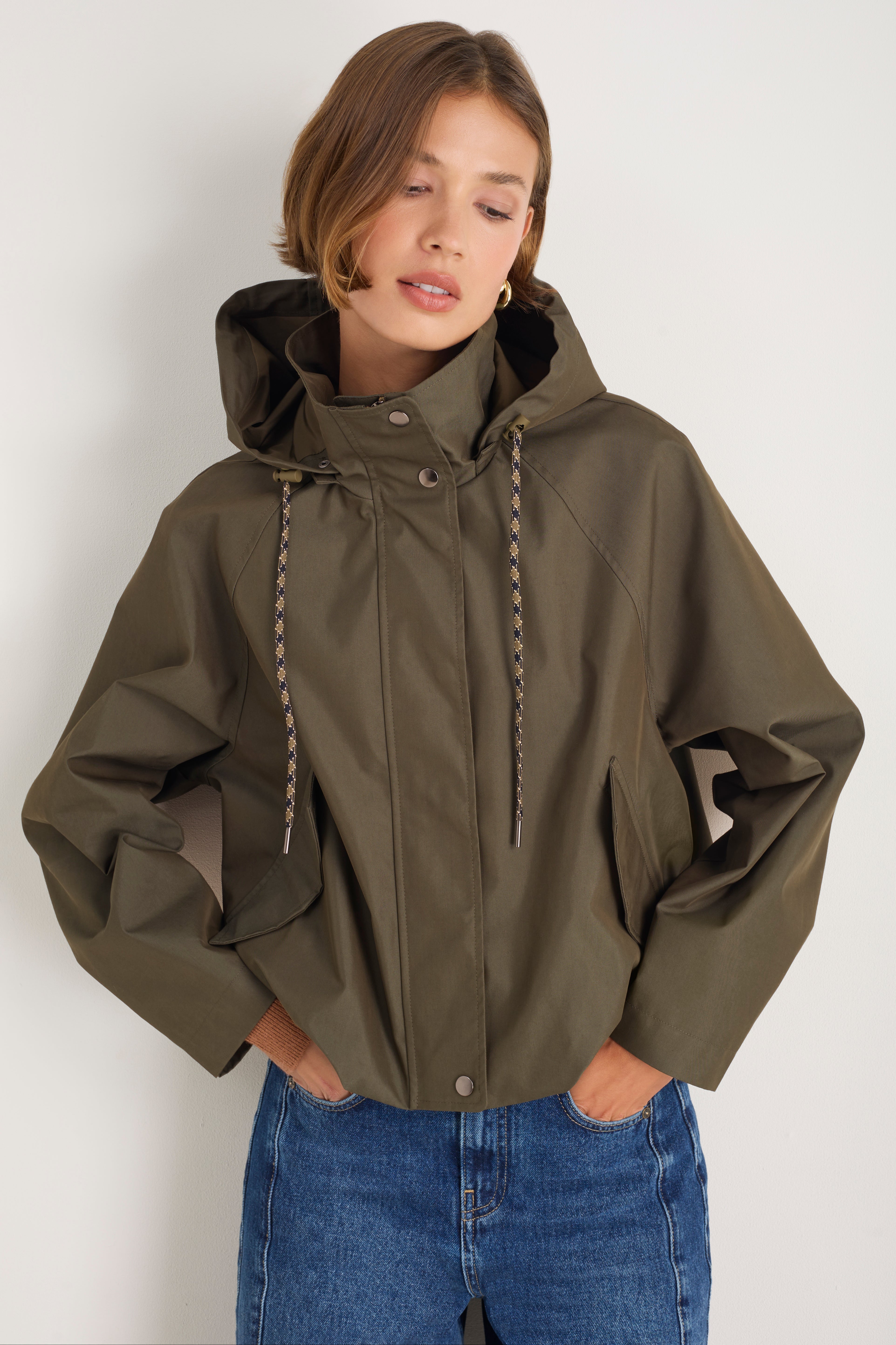 ベーコン BIG BOMBER ミリタリージャケット 中綿 フード XS カーキ Billie Funnel Hooded Bomber Jacket - Soft Khaki – WYSE London