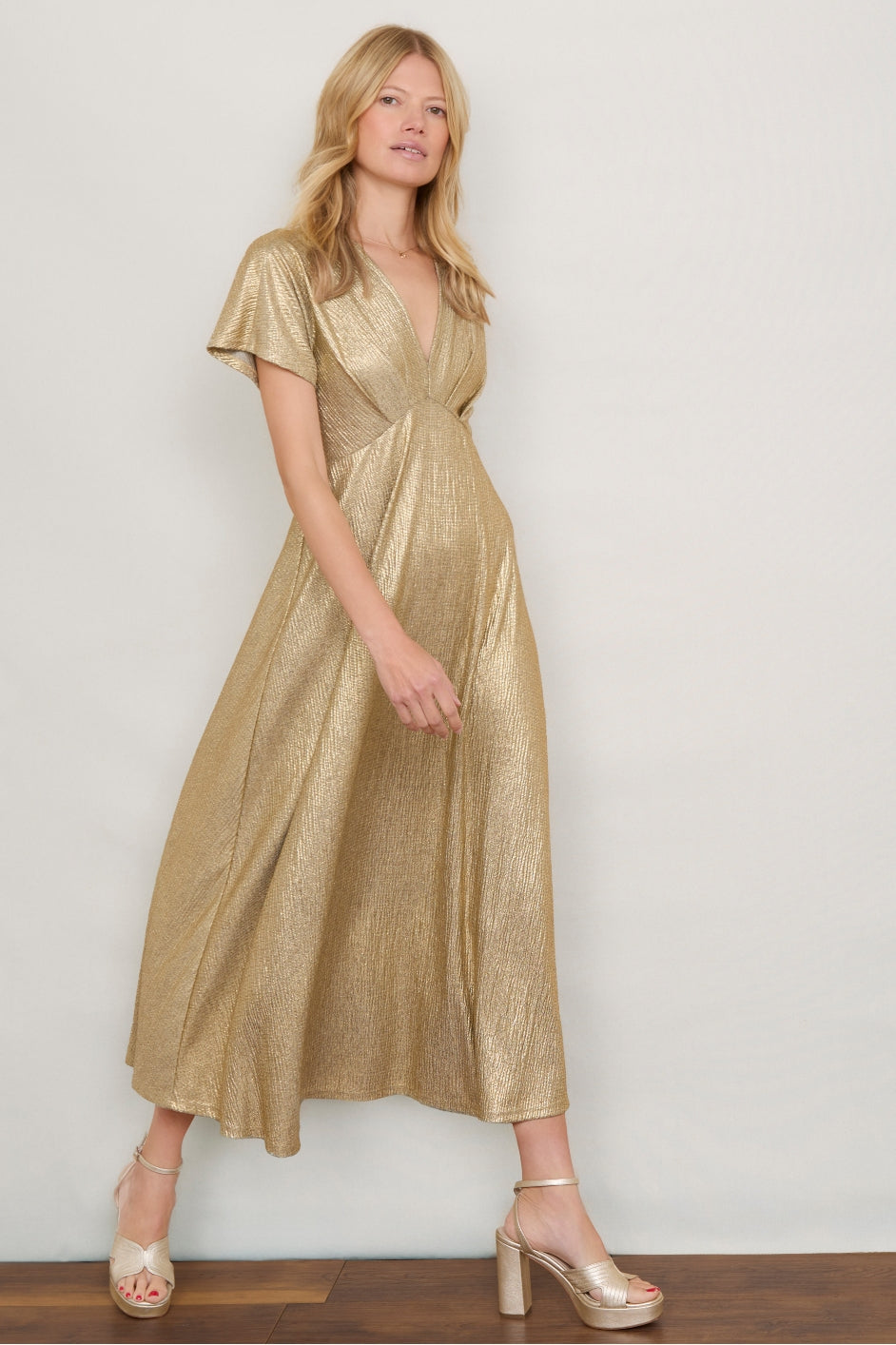 Caley Dress - Gold WYSE London Caley Dress - Gold WYSE London