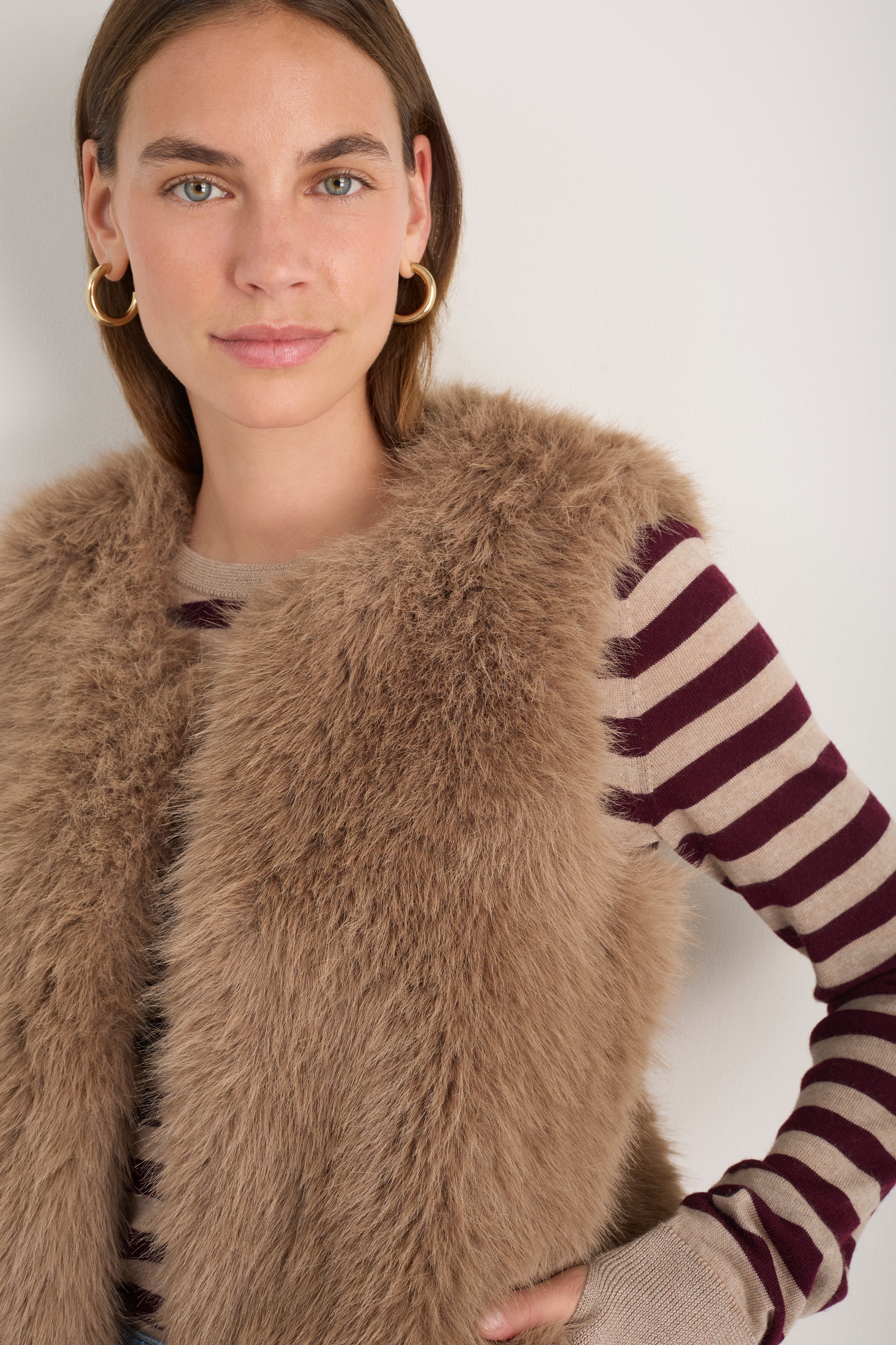 Cameron Faux Fur Gilet Mink – WYSE London