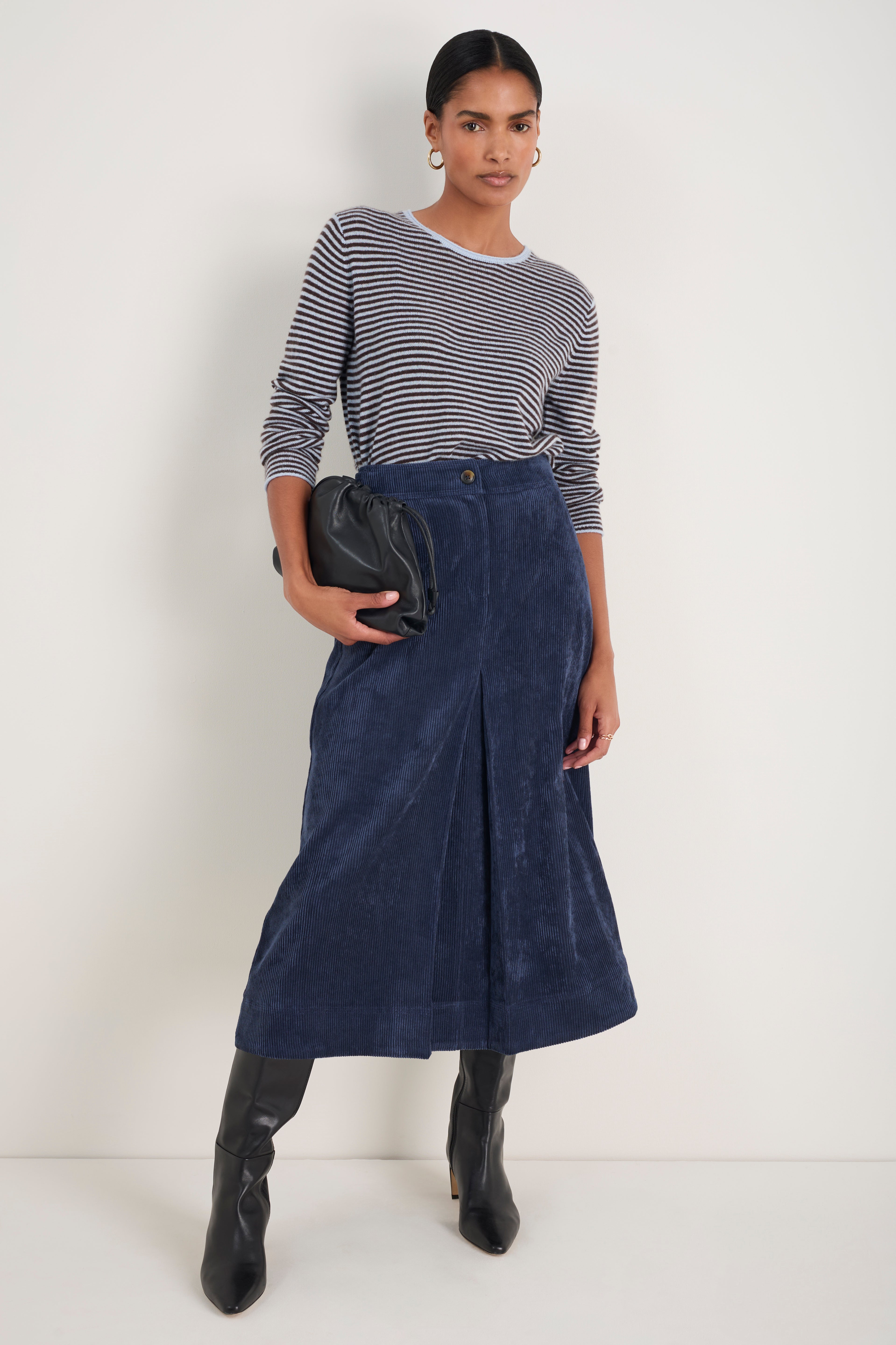 Carina Cord Skirt - Midnight – WYSE London