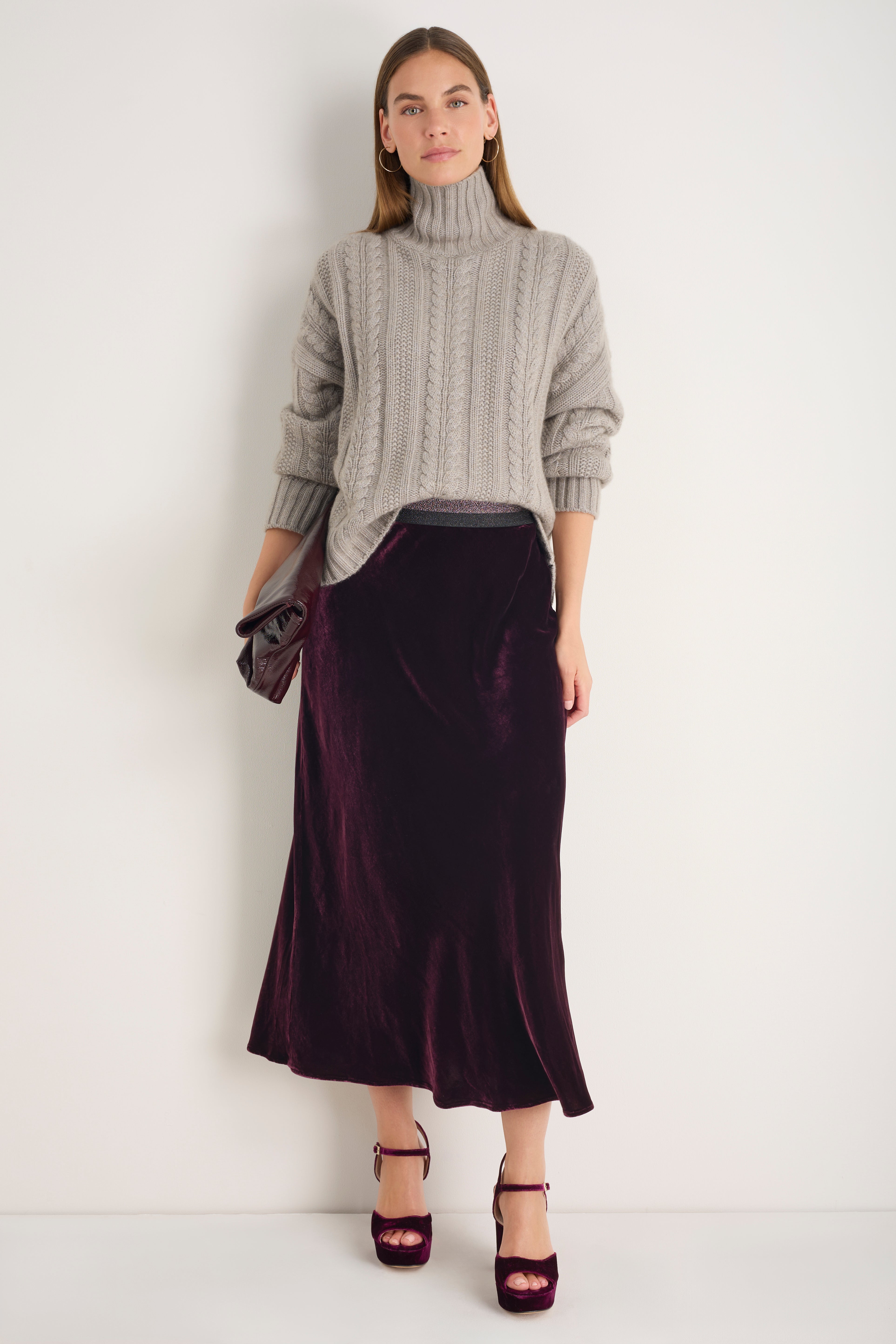 スカート aere high waist velours skirt 36 aere high-waist velours skirt 36サイズ