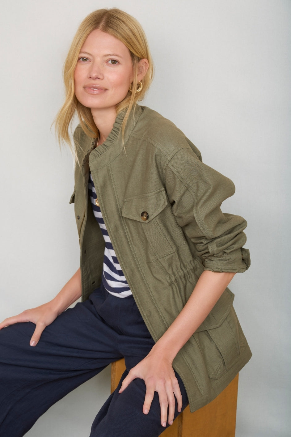 Eva Utility Jacket Khaki – WYSE London