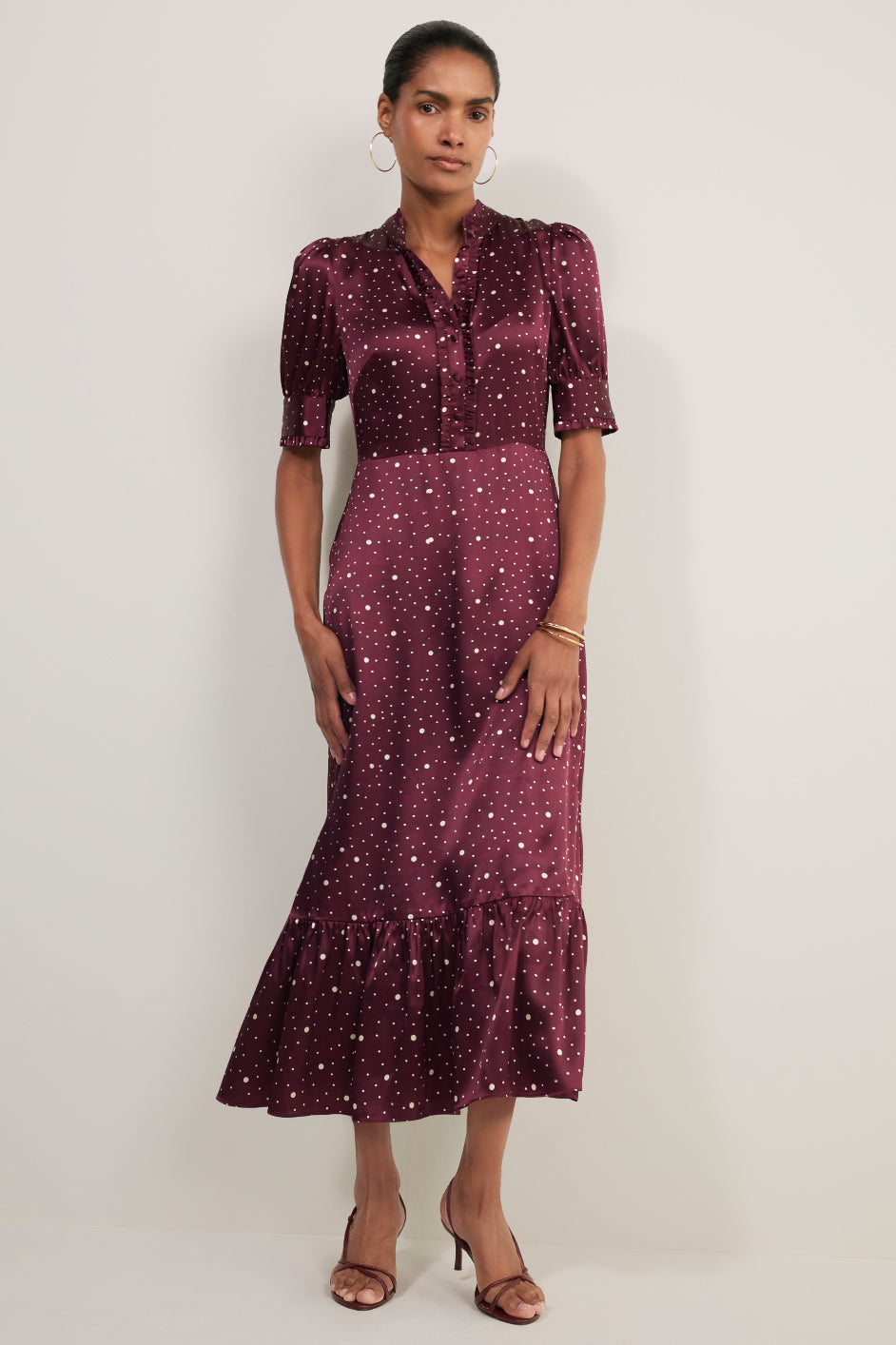 Fabienne Silk Dress - Plum Spot