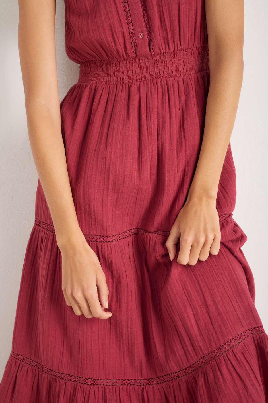 Jacinda Dress - Sangria Red  WYSE London