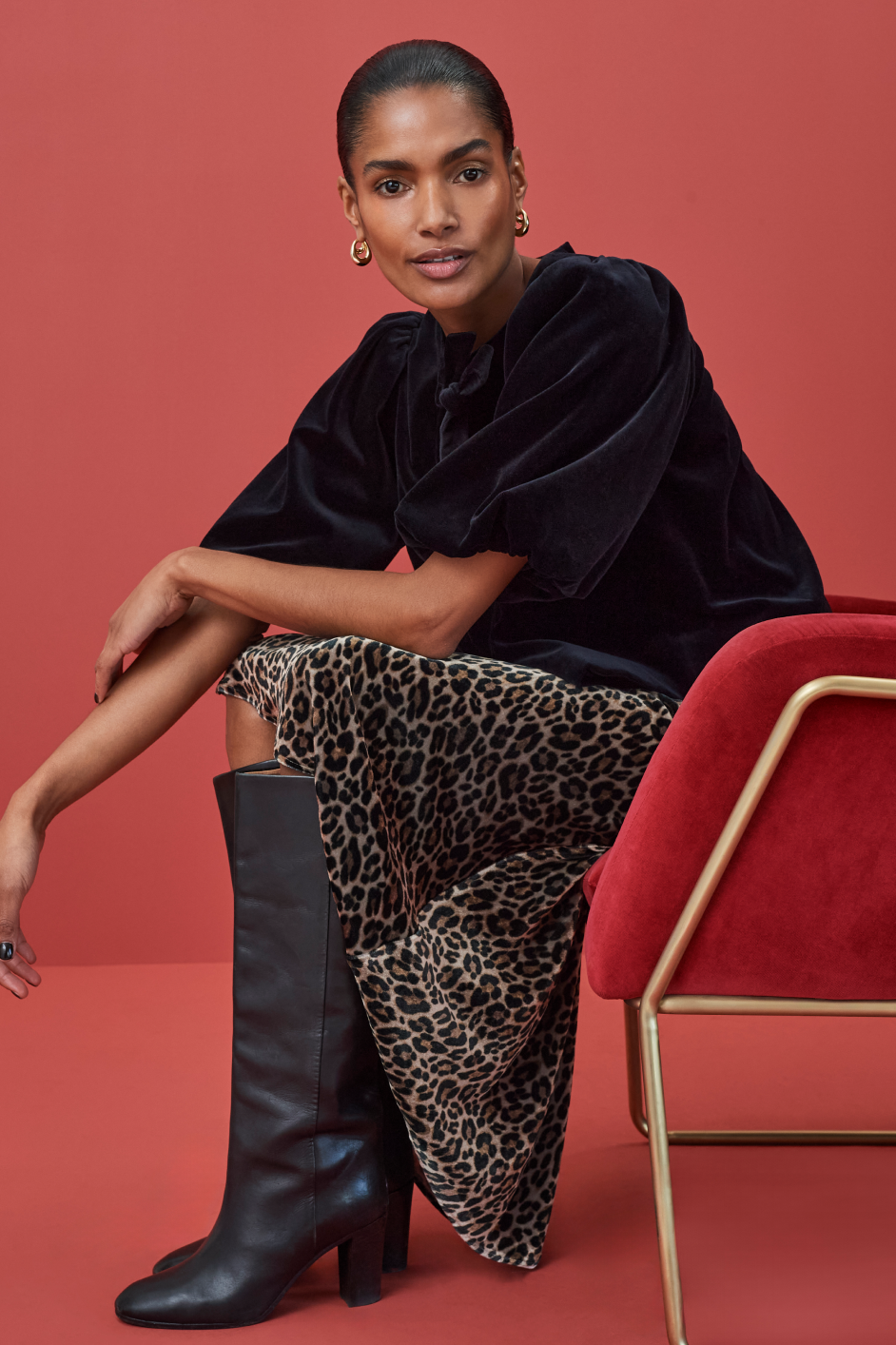 Ella Silk Velvet Skirt - Leopard – WYSE London