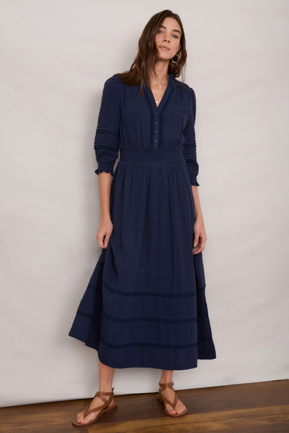 Alina Cheesecloth Dress - Midnight – WYSE London