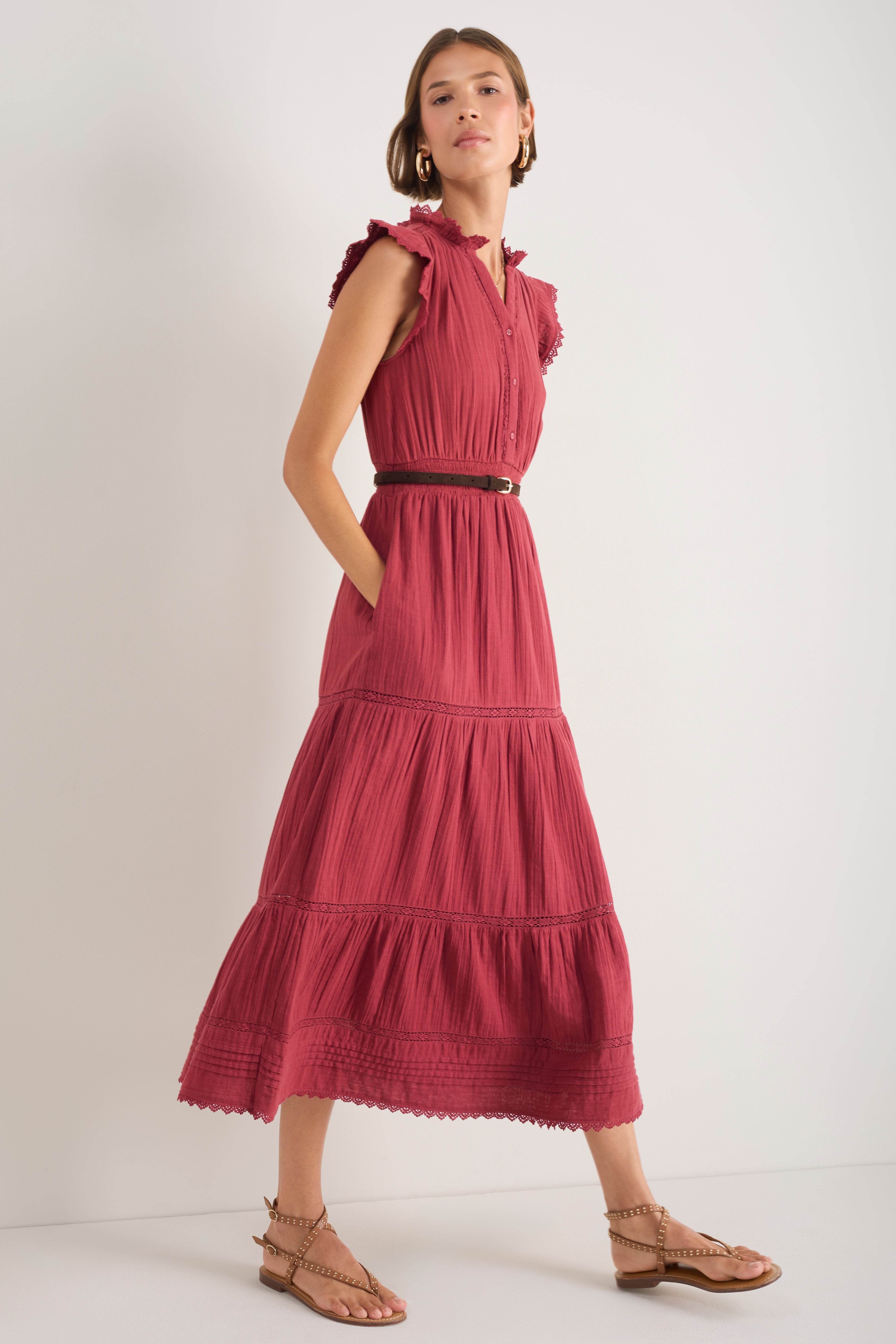 Jacinda Dress - Sangria Red – WYSE London
