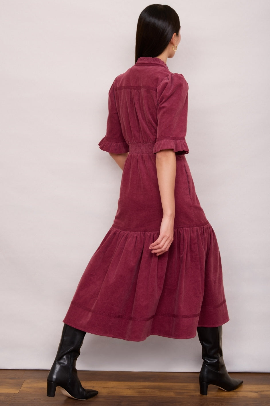 Jodi Cord Dress - Soft Plum WYSE London Jodi Cord Dress - Soft Plum WYSE London