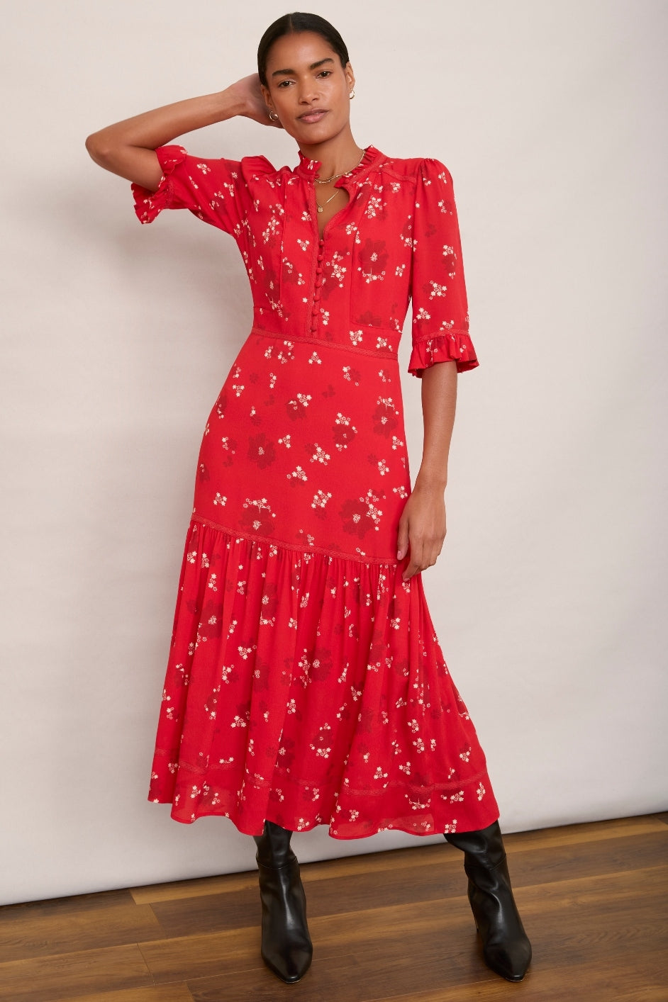 Jodi Dress - Red Floral – WYSE London