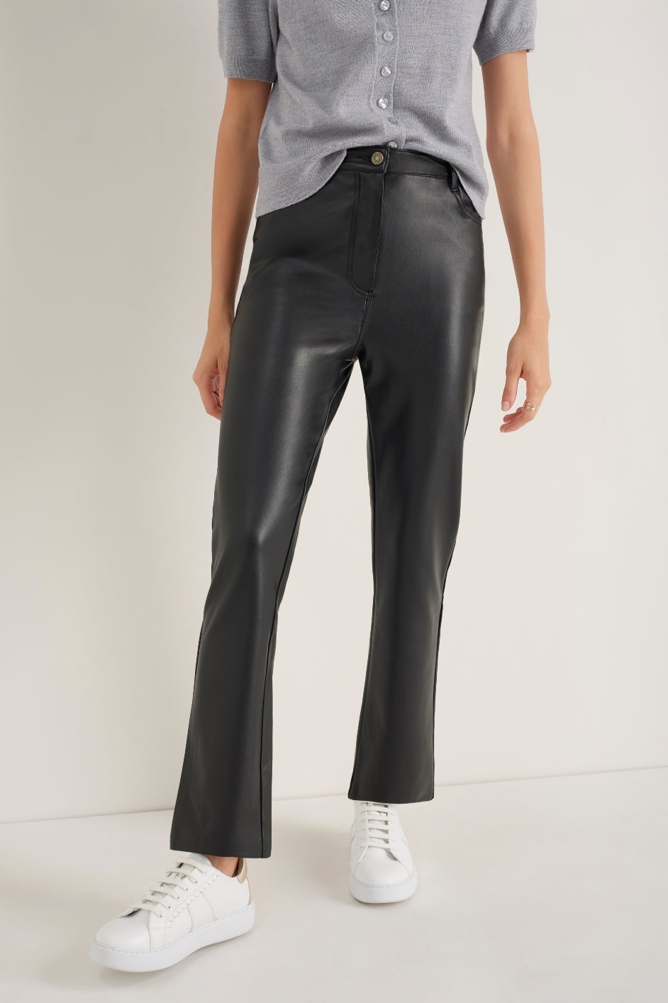 Josie Faux Leather Trouser - Black – WYSE London