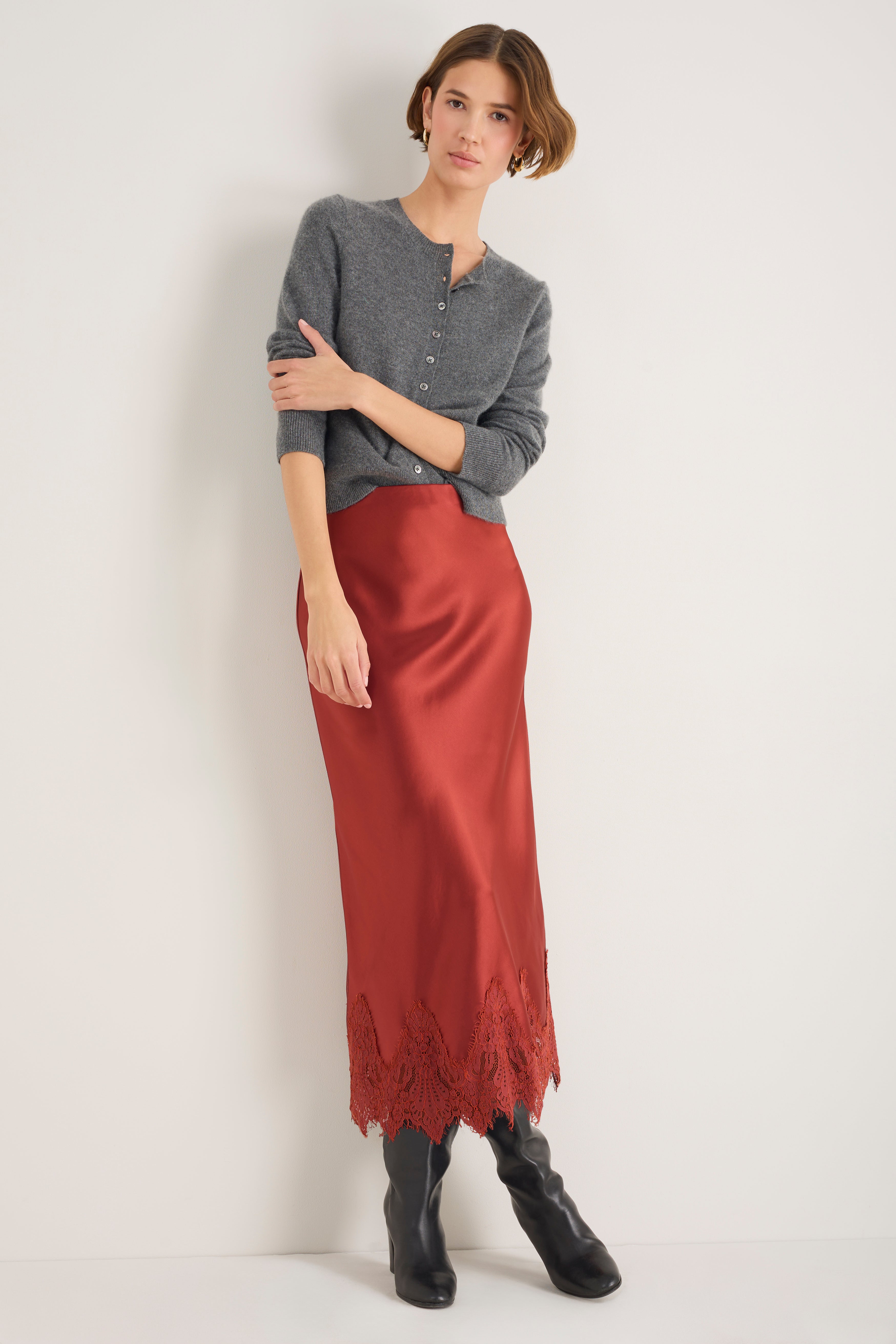 Lara Lace Skirt - Cinnamon – WYSE London