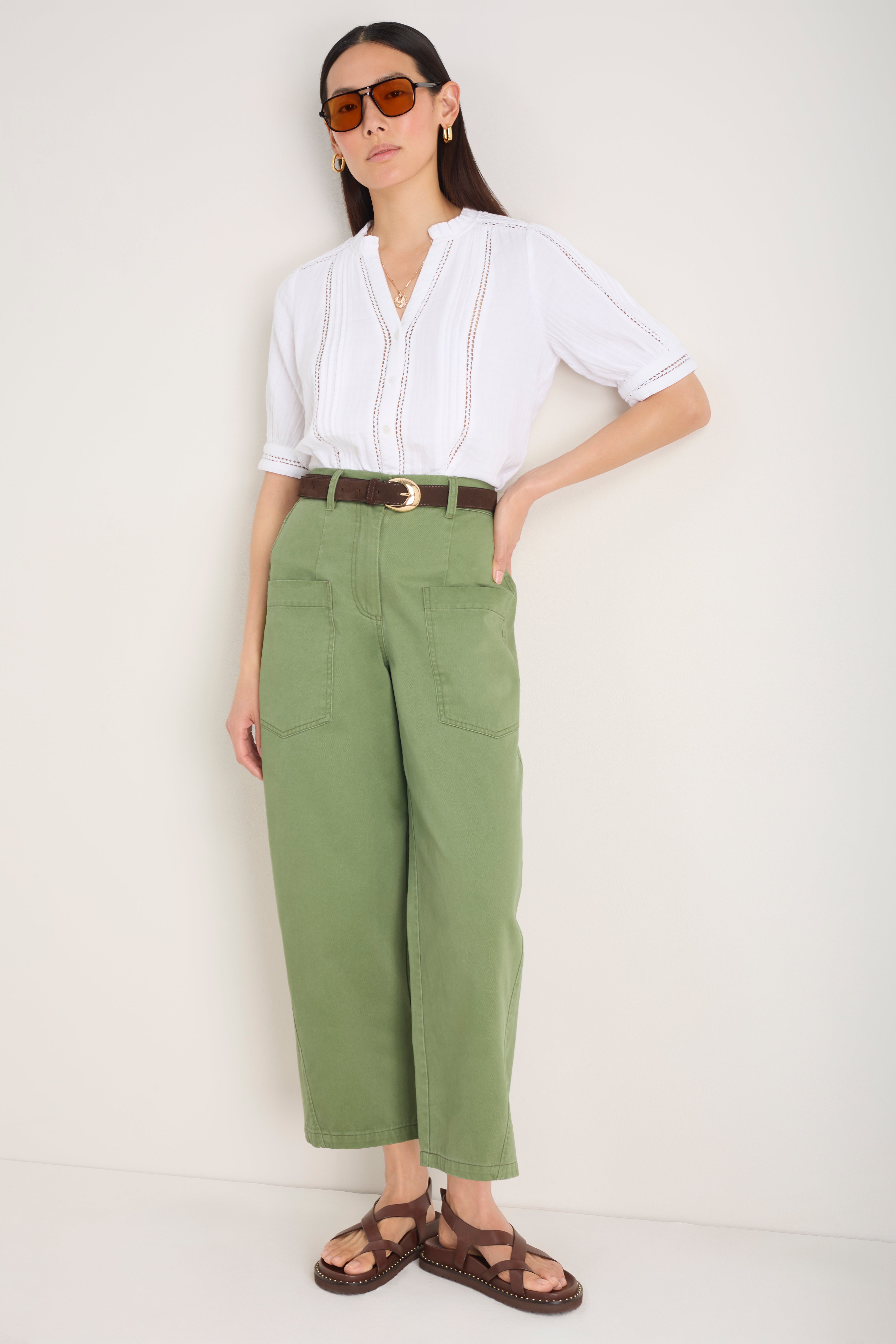 Lilian Patch Pocket Chino - Soft Khaki – WYSE London