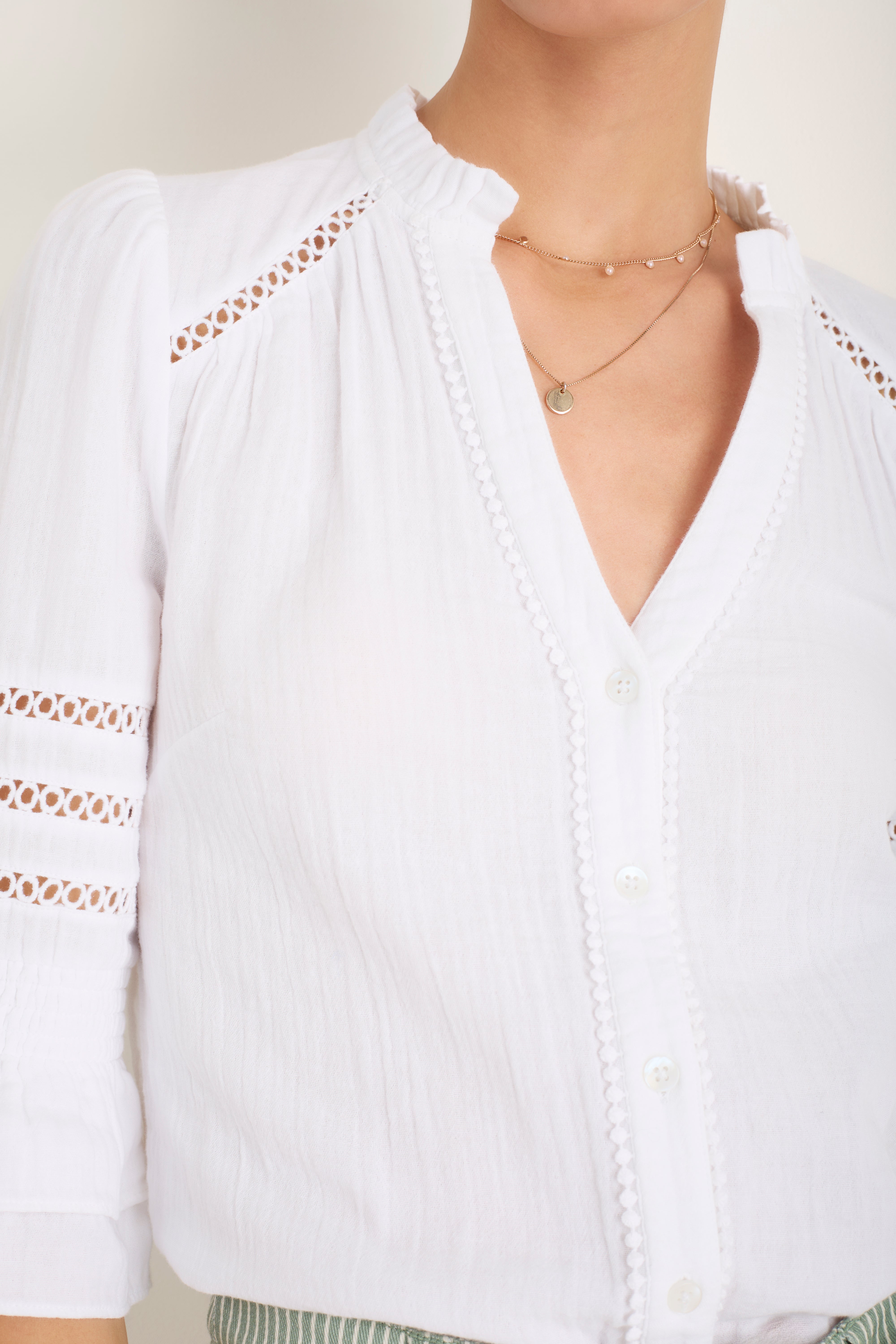 Parker Cheesecloth Blouse - White – WYSE London