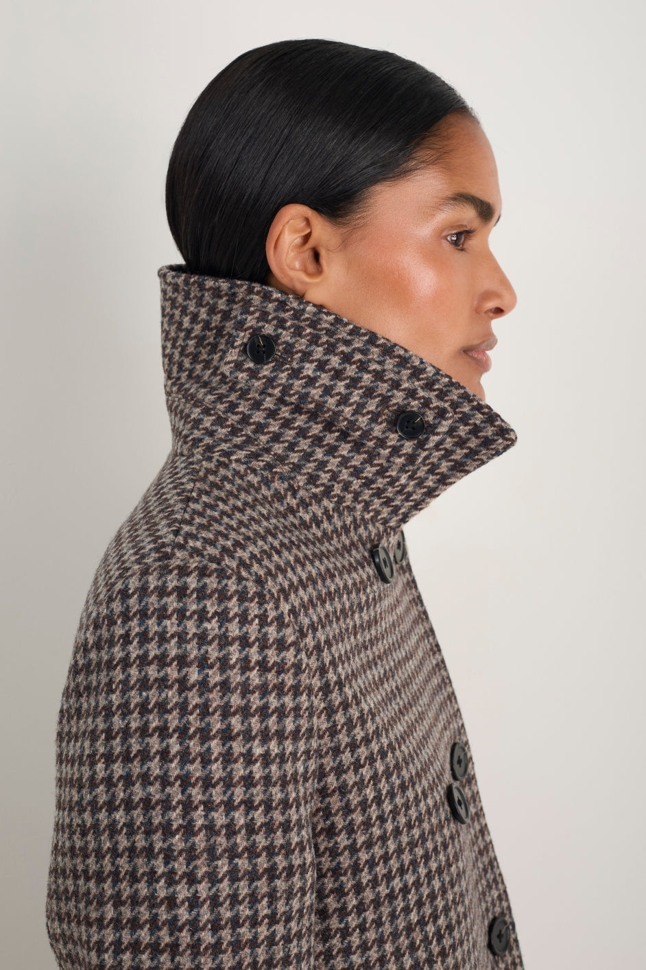 Philippa Pea Coat - Dogtooth – WYSE London
