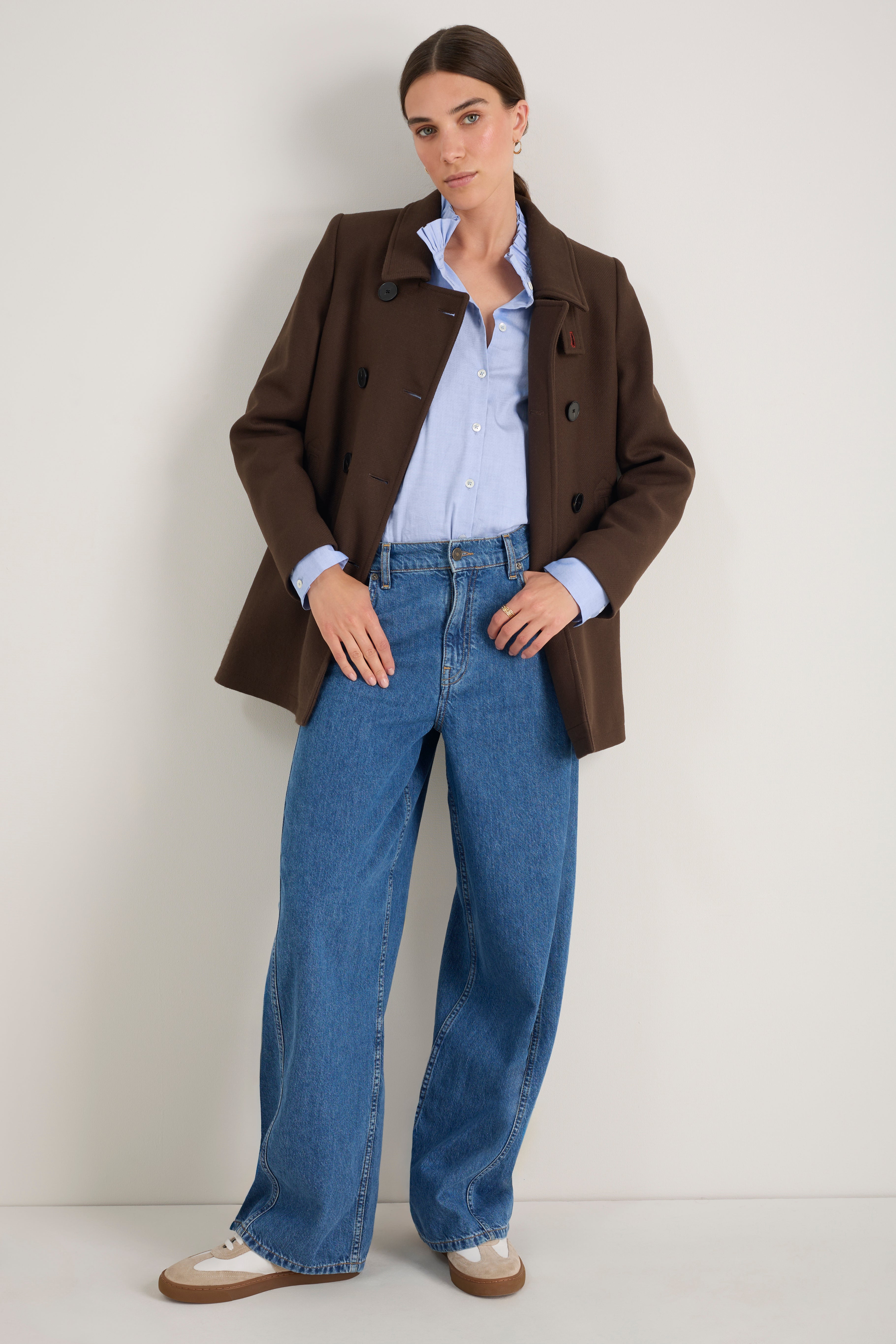 Philippa Pea Coat - Cocoa – WYSE London