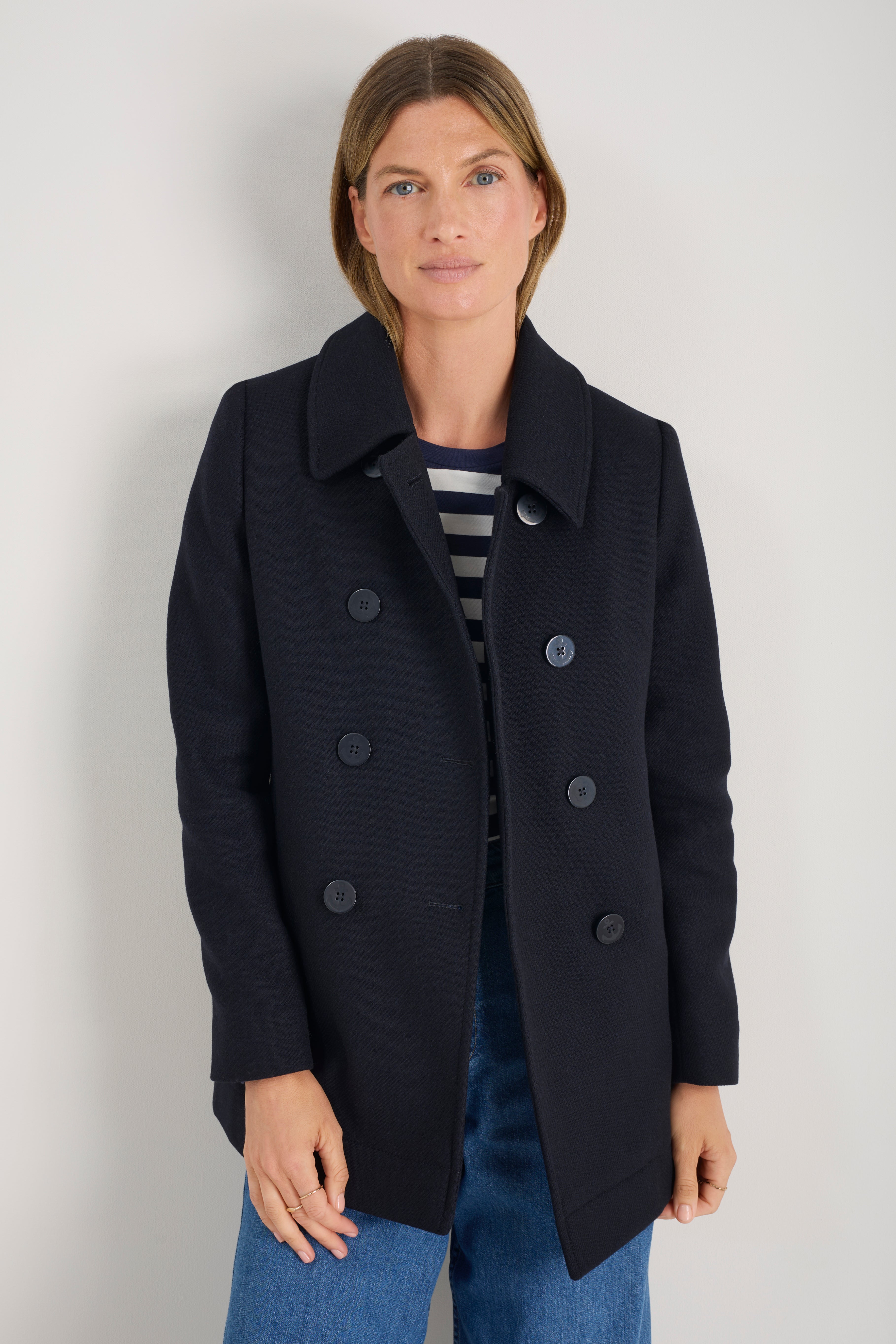 Philippa Pea Coat Dark Midnight – WYSE London