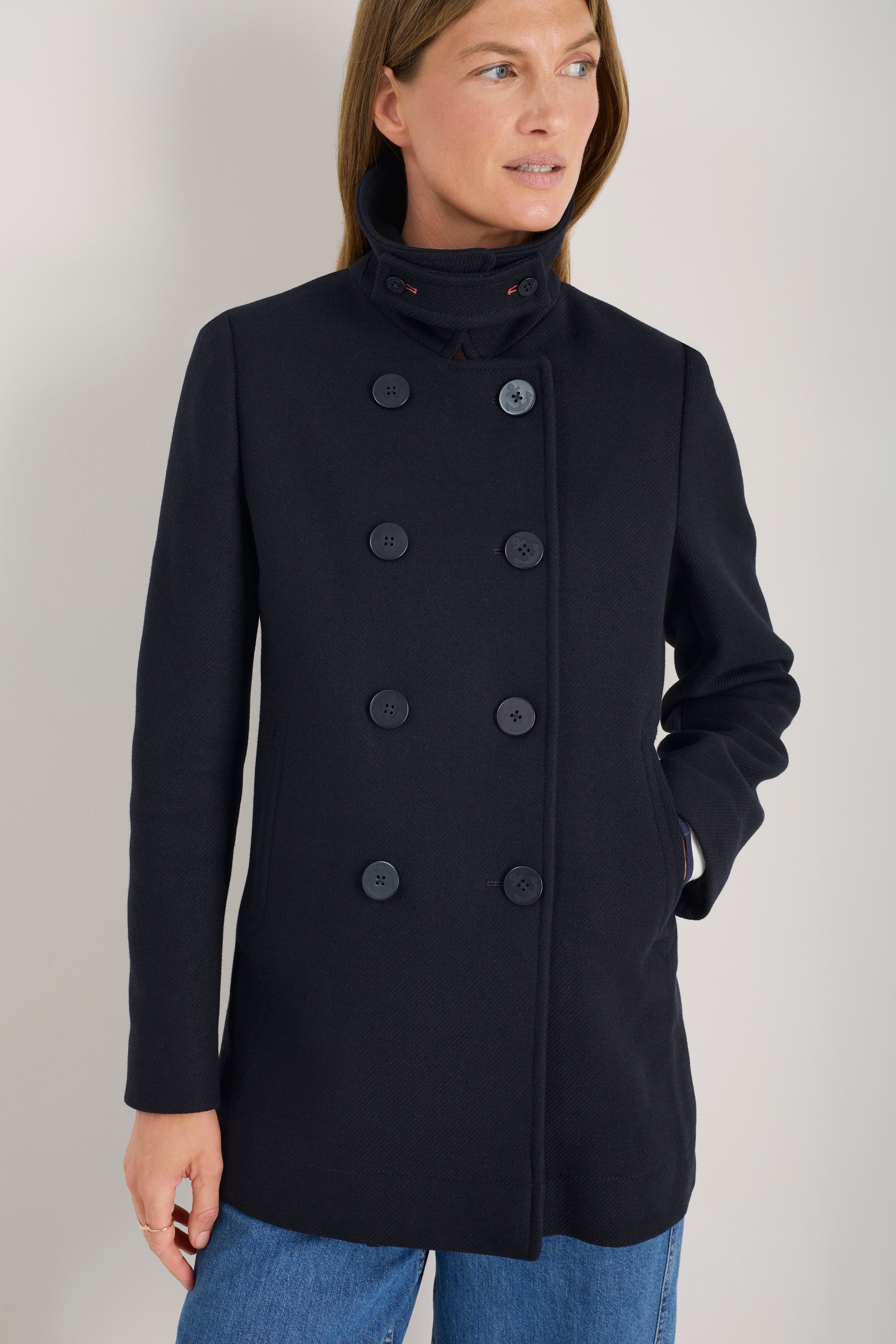 Philippa Pea Coat - Dark Midnight – WYSE London