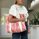 Striped Beach Tote - Red/ Pink