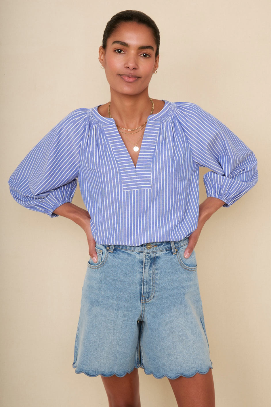 brielle scallop back zip