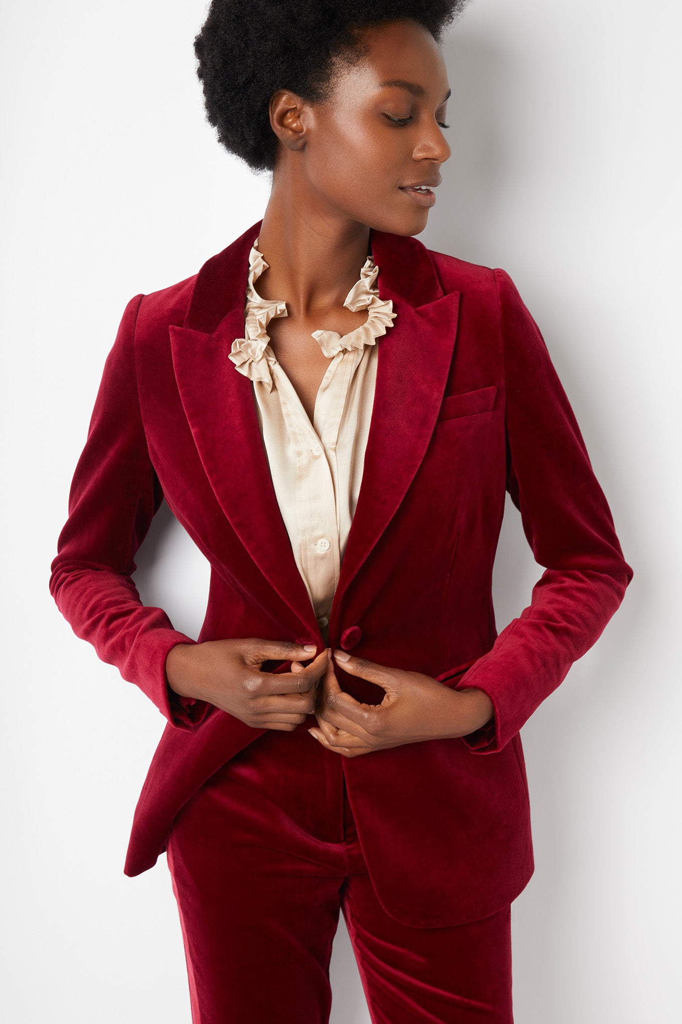 Prom Cranberry Velvet Blazer Velvet Jacket Christmas Party Blazer