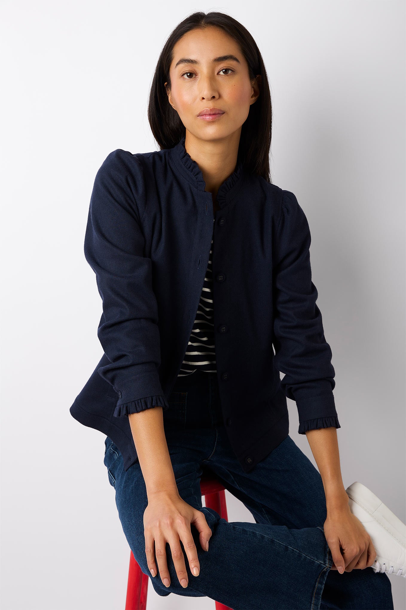 Frankie Flannel Jacket - Navy