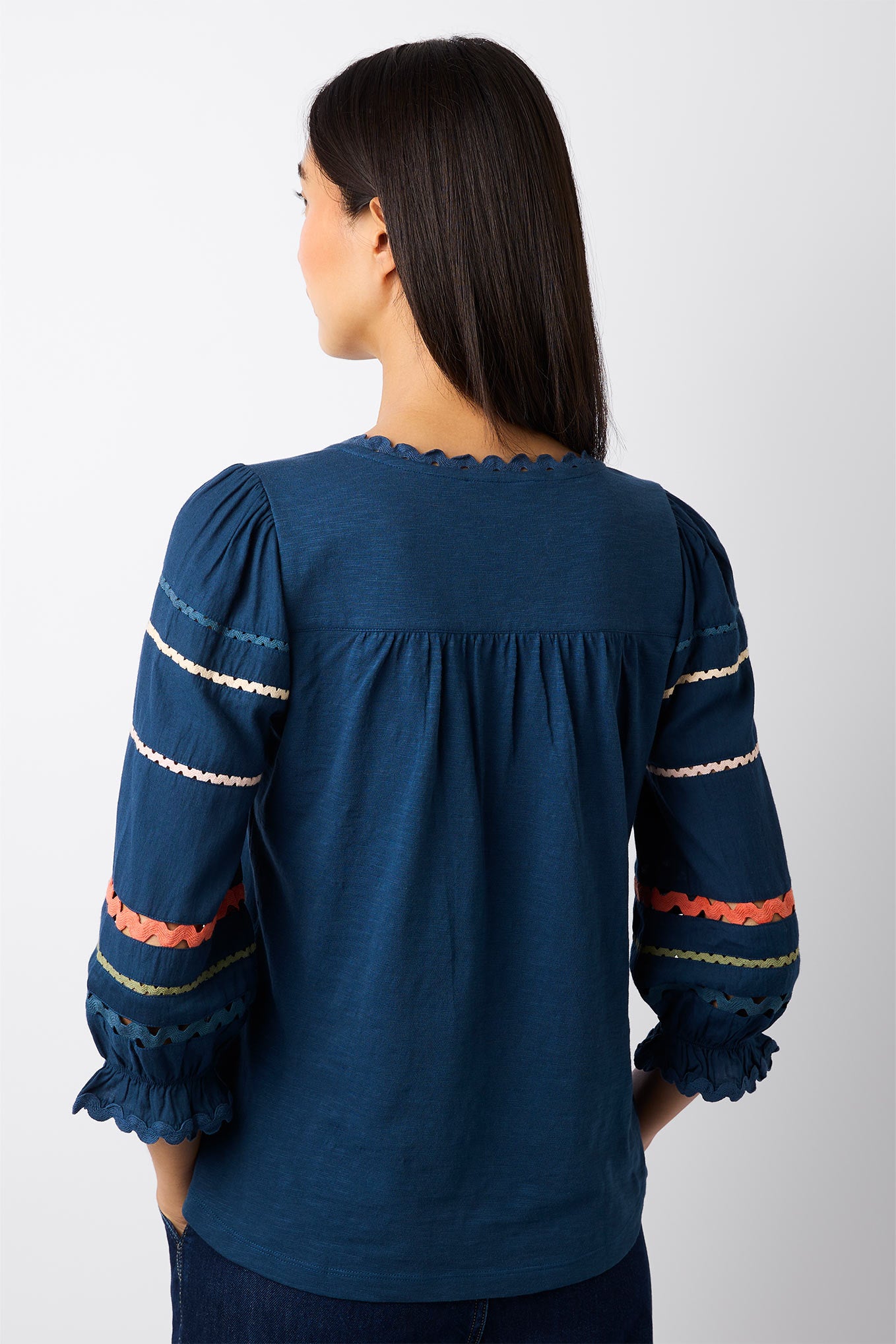 Rosalie Ric Rac Trim Top Petrol WYSE London