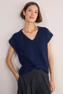 Fleur V-Neck Tank - Midnight