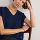Fleur V-Neck Tank - Midnight