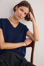 Fleur V-Neck Tank - Midnight