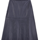 Lateisha Scallop Leather Skirt  - Blue/Black