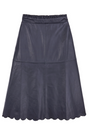 Lateisha Scallop Leather Skirt - Blue/Black