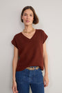 Fleur V-Neck Tank - Rust