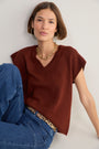 Fleur V-Neck Tank - Rust