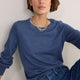 Fleurine Double Layered Jumper - Denim Blue/Blue Trim