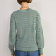 Fleurine Scallop Jumper - Olive Green/Denim Blue Micro Stripe