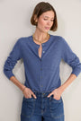 Flora Cardigan - Midnight/Blue Stripe