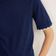 Florrie Double Layered Knitted Top - Midnight/Ivory