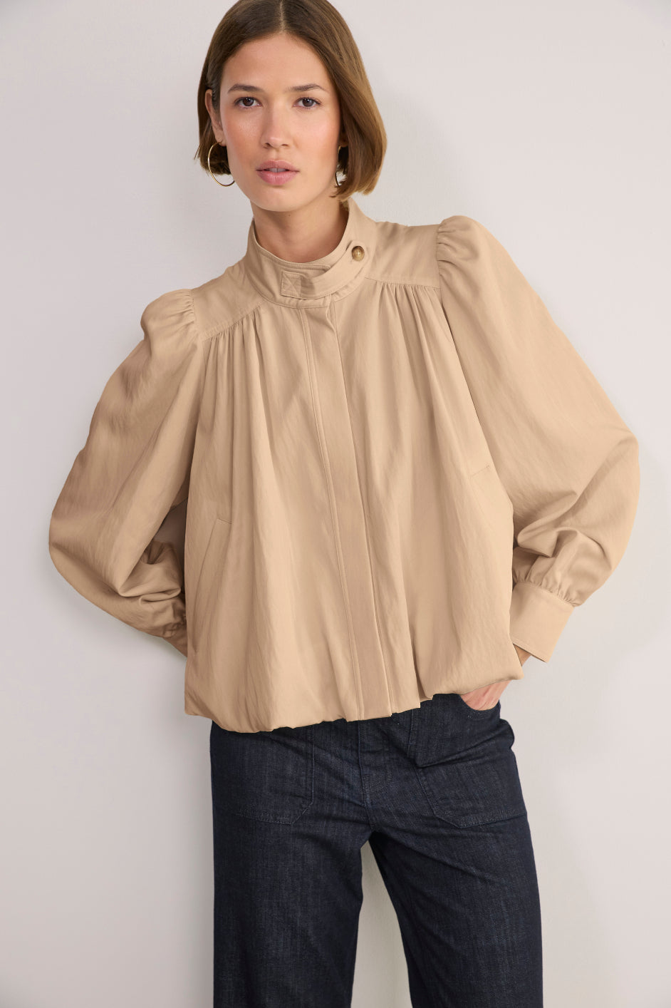 Lana Bubble Hem Trench - Sand