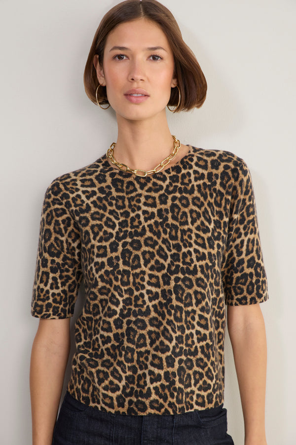 Caley Knitted Top - Leopard