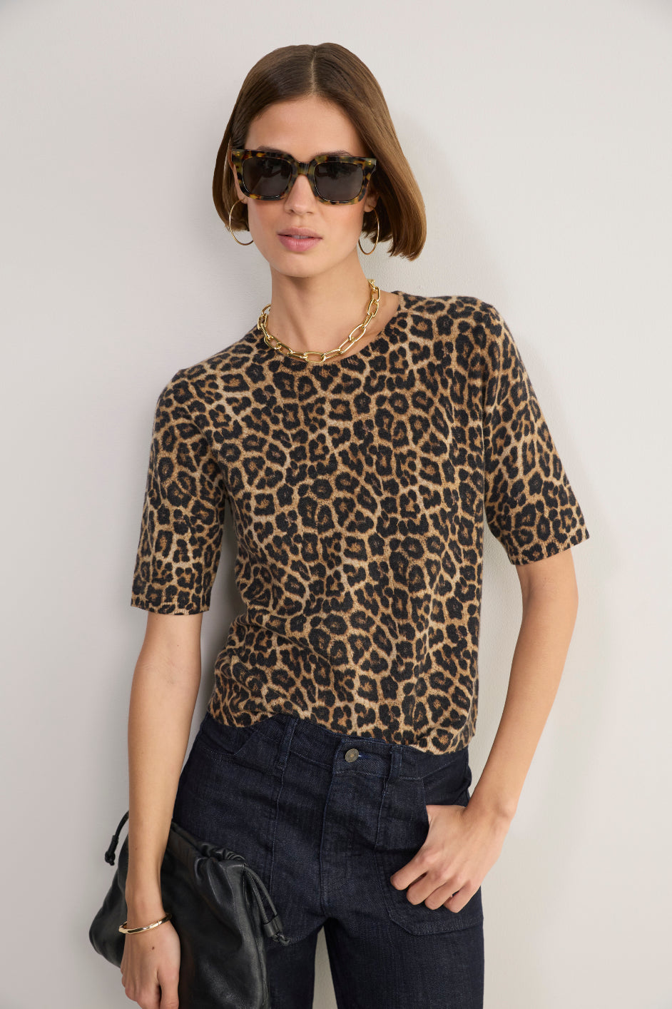 Caley Knitted Top - Leopard