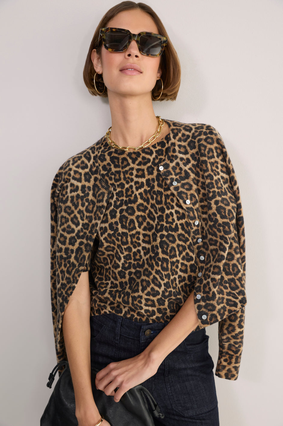 Caley Knitted Top - Leopard