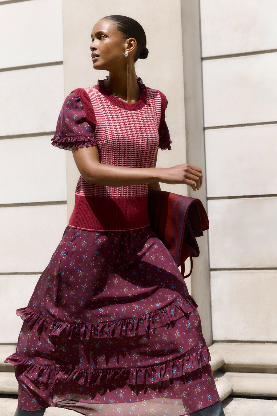 Drew Stitch Tank - Merlot/Dusty Rose