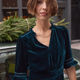 Vivien Silk Velvet Dress - Teal