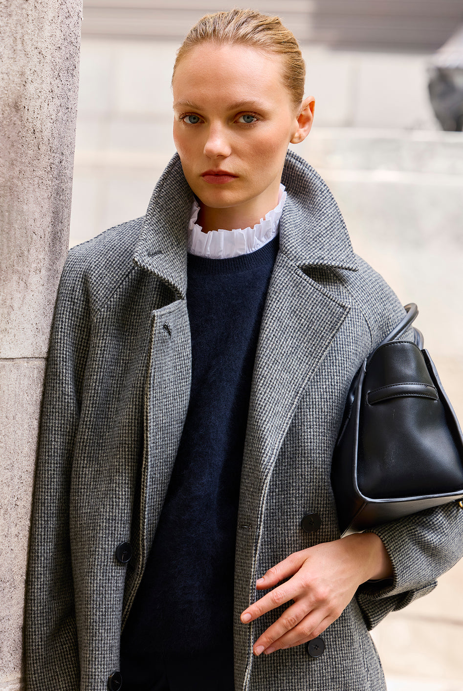 Isla Double Breasted Coat - Check