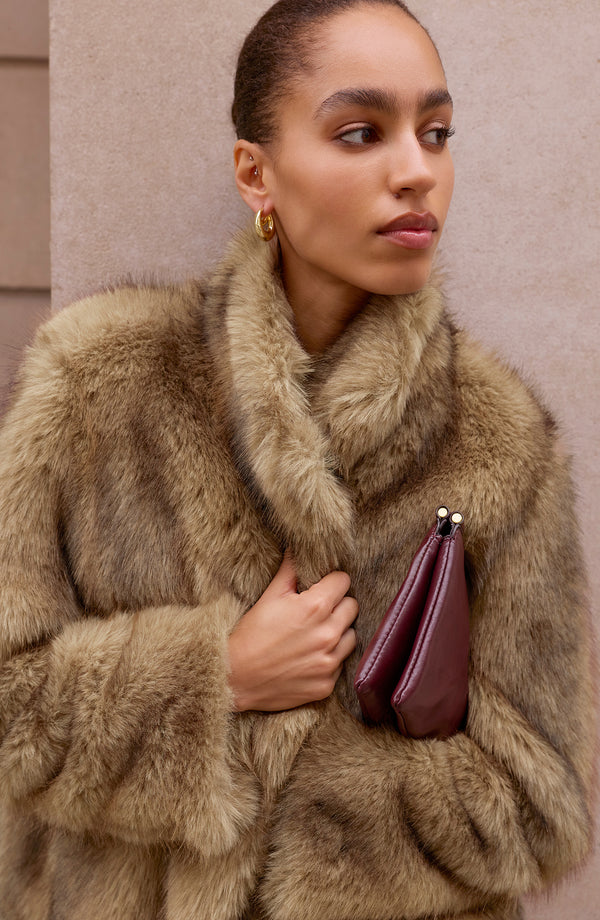 Frankie Faux Fur Jacket - Oatmeal