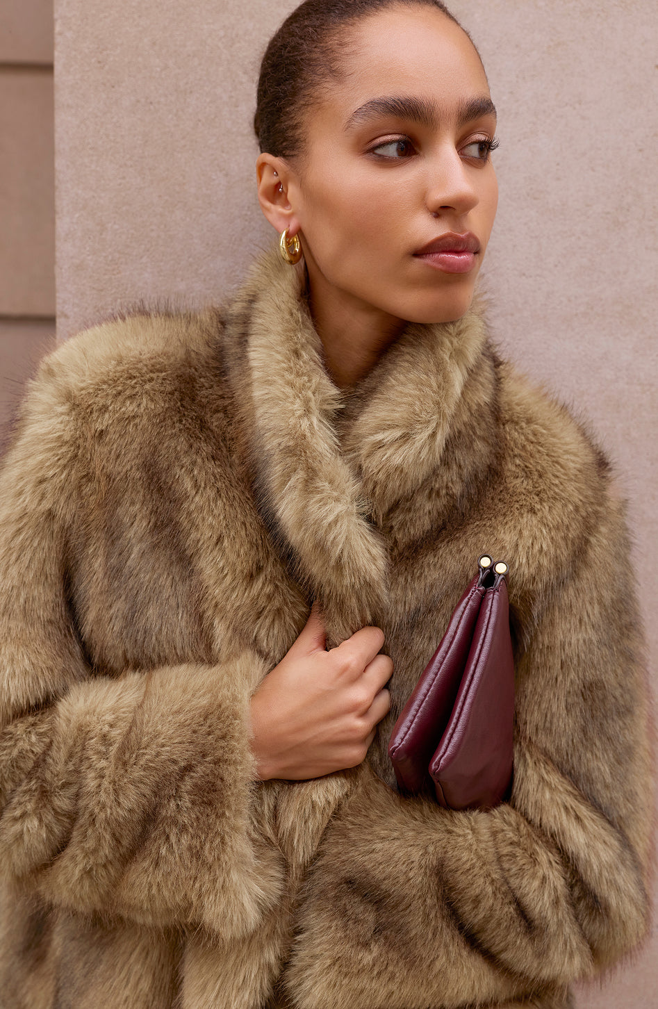 Frankie Faux Fur Jacket - Oatmeal